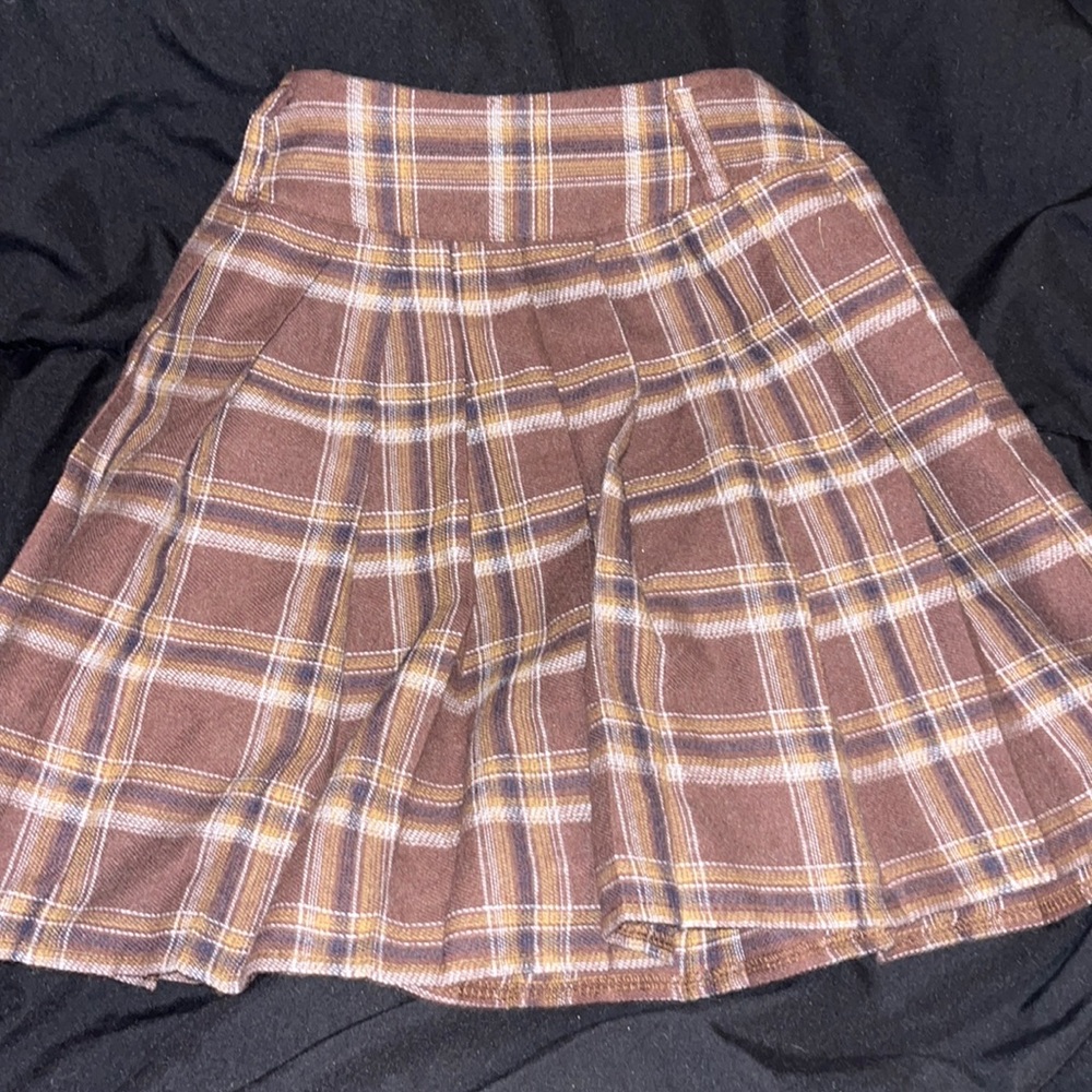 us size 2 brown tartan skirt